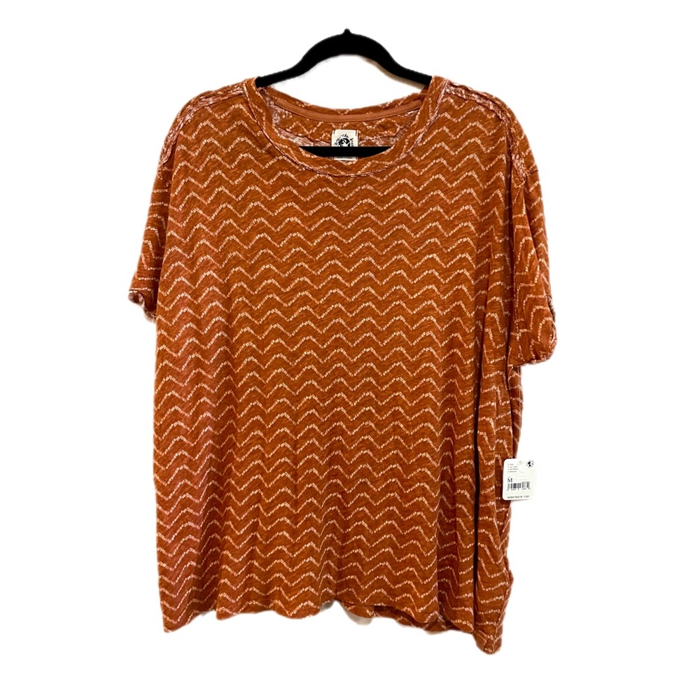 Free People Bali Backpacker T-shirt in Rust Combo Size Medium - Picture 1 of 7